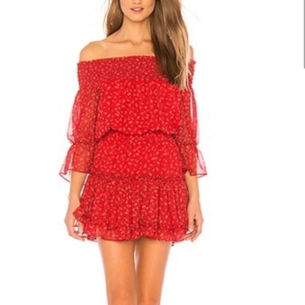 Misa Los Angeles Darla Floral Mini Dress In Red Size Xs